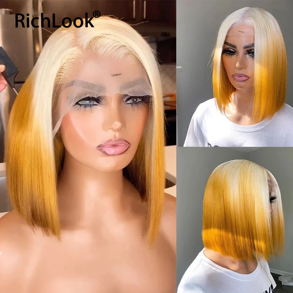 

Ombre 613 Blonde Lace Front Wigs Human Hair 13x4 Lace Frontal Wig Colored Short Bob Transparent Lace Wigs Human Hair For Women