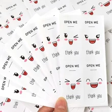 

100pcs/25Sheets Open Me Thank You Stickers Packaging For Small Businesses Labels Decoration Envelope Seal Shipping Cute Stickers