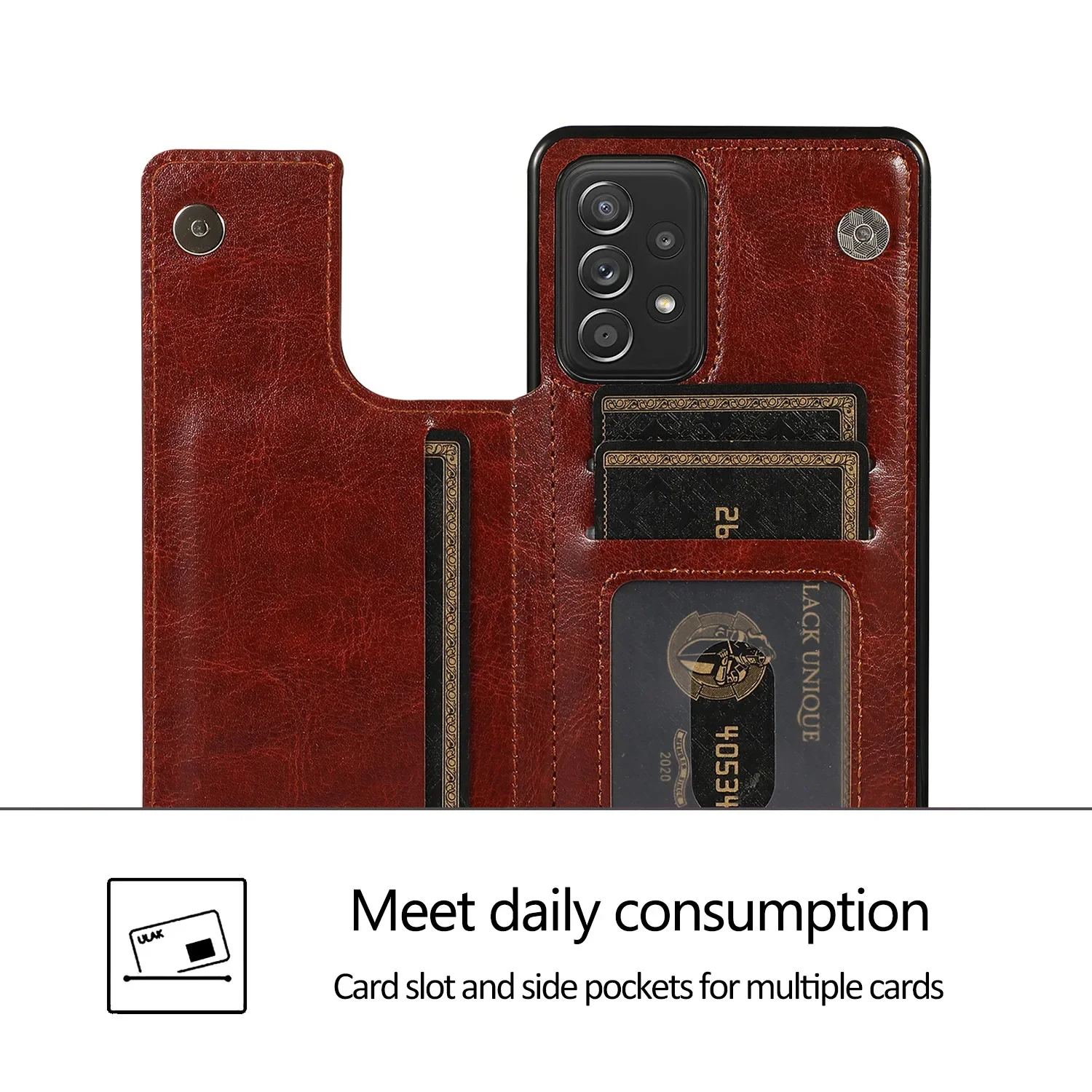 Luxurious Flip Leather Wallet Case with Card Holder Cover