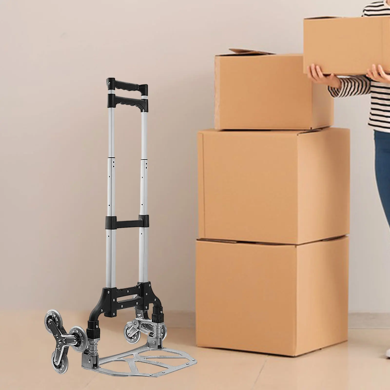 Stair-climbing Truck Trailer Folding Luggage Handcart Wheels Portable Couriers Trolley Cart Outdoor