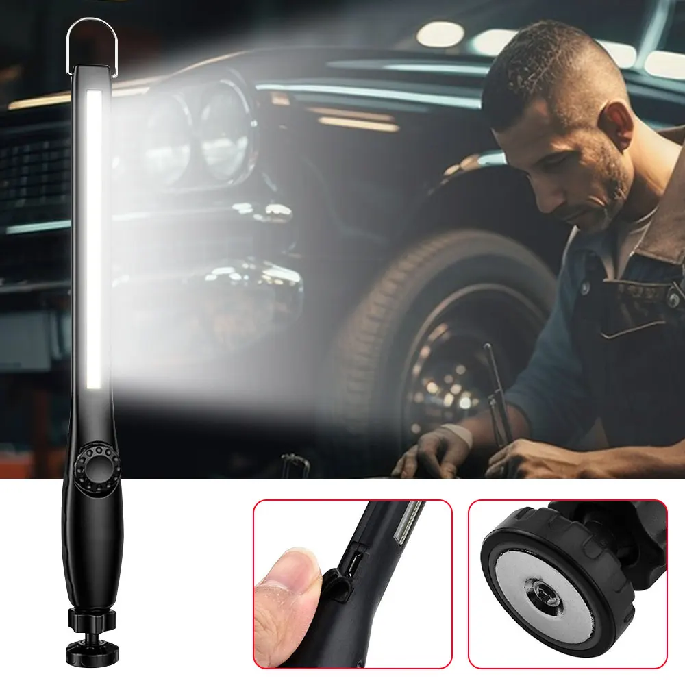 

USB COB Working Lamp Portable High Bright Magnetic Work Torch Rechareagble COB Inspection Flashlight for Working Repair
