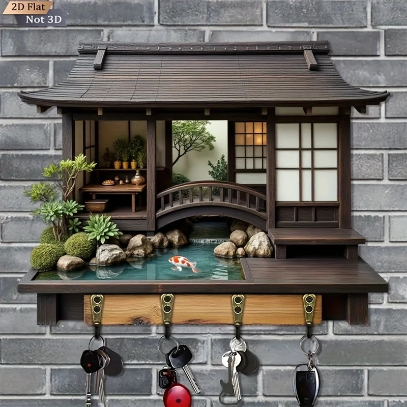 Retro Japanese Wooden Key Holder 2