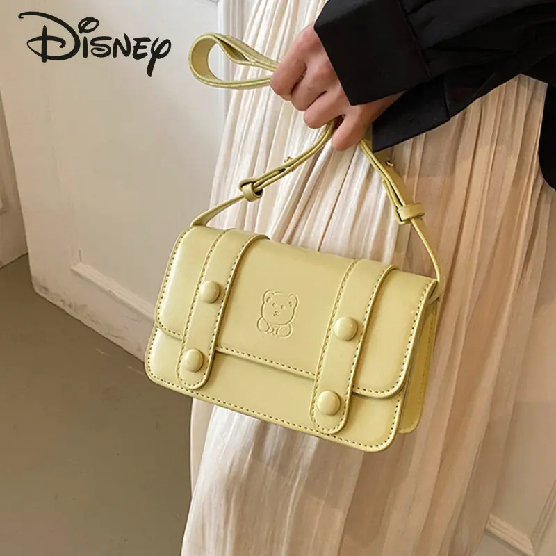 Disney Winnie Bear New Women's Bag Fashionable and Advanced Women's Crossbody Bag Small Fresh Versatile Solid Shoulder Bag