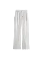 Women's Straight Pants with Front Pockets, High Elastic Waist, Drawstrings, Female Trousers, Chic Fashion - Image 5