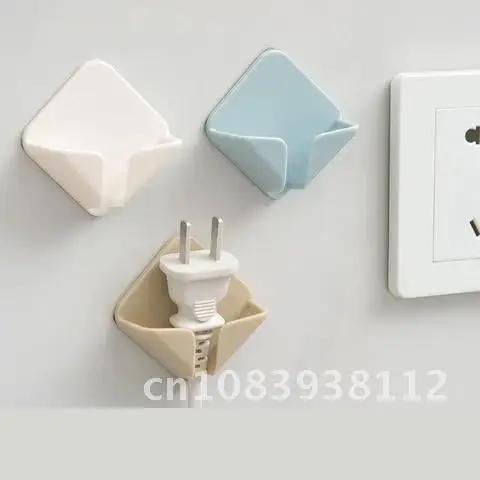 

2 Pieces Home Office Storage Racks Bathroom New Wall Storage Hook Power Plug Socket Holder Home Wire Plugs Adhesive Hanger