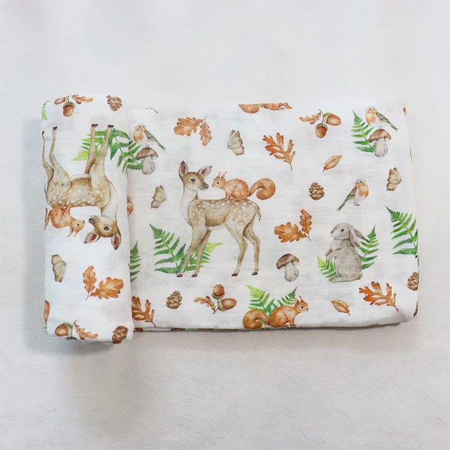 Newborns Baby Blanket Super Soft Bamboo Cotton Muslin Baby Swaddle Wrap Infant Stroller Nursing Cover Bath Towel 120X120CM 4