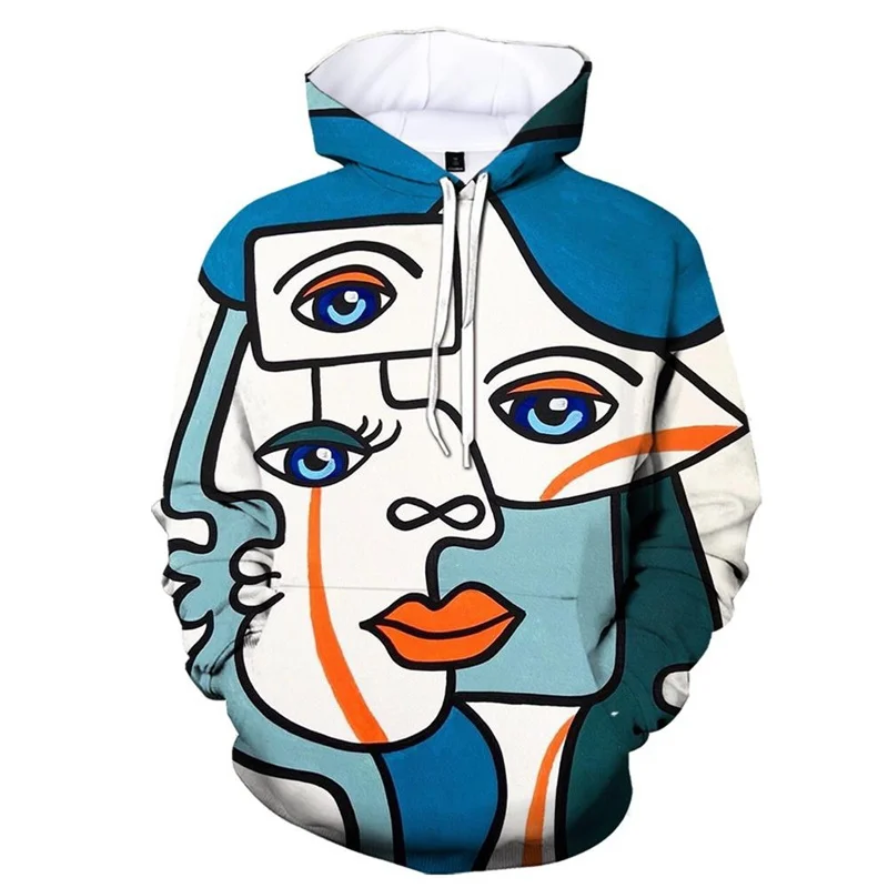 thumbnail image 1 of Sudadera con capucha con estampado 3D de arte abstracto y grafiti para hombre, sudadera holgada informal de manga larga con patrón de personalidad, sudaderas con capucha de calle, 1 of 4