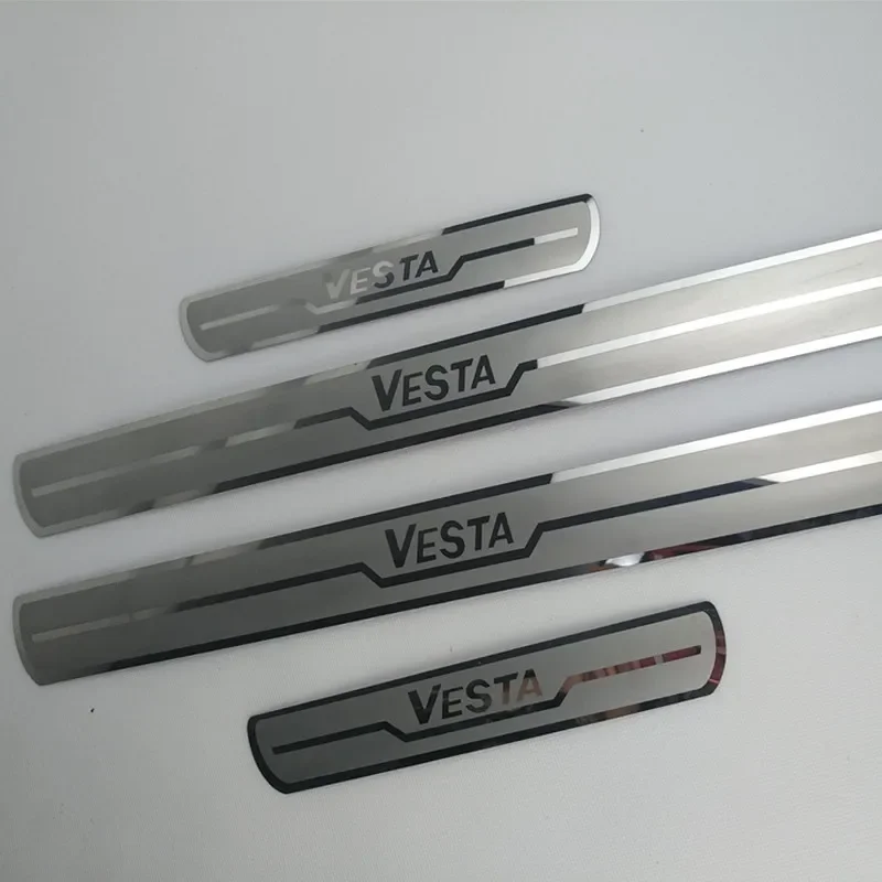 

For Lada Vesta Door sill sill plates stainless still car styling molding accessories scuff pad plate on door sills stickers