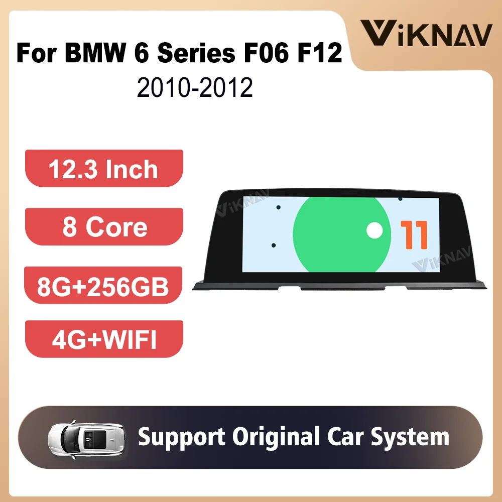 

12.3 Inch 8+256GB Carplay Radio For BMW 6 Series F06 F12 2010-2012 Navigation GPS Original Car Functions Auto Accessoires