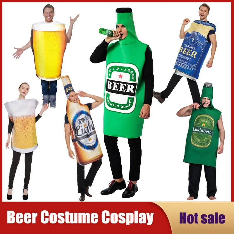 

Смешной костюм пива для взрослых, унисекс, губка, виски, бутылка, игровое платье, день рождения, вечеринка, комбинезон для Хэллоуина Festival Purim, косплей