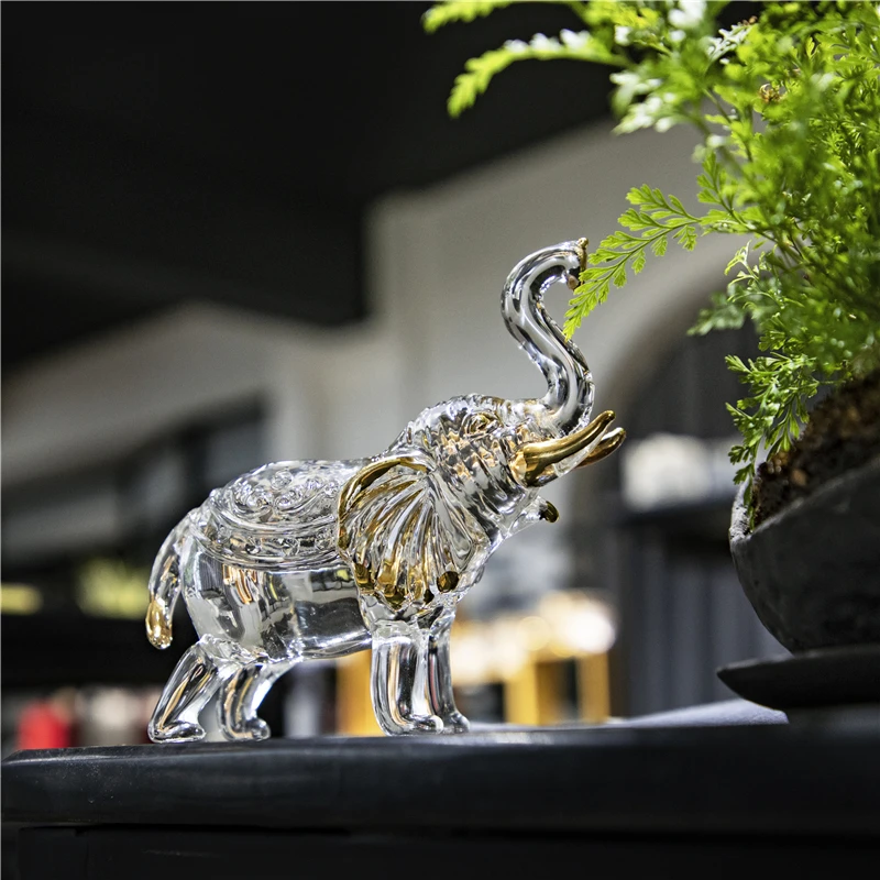 "Gilded Majesty" Nordic Crystal Elephant - clHouse & Home