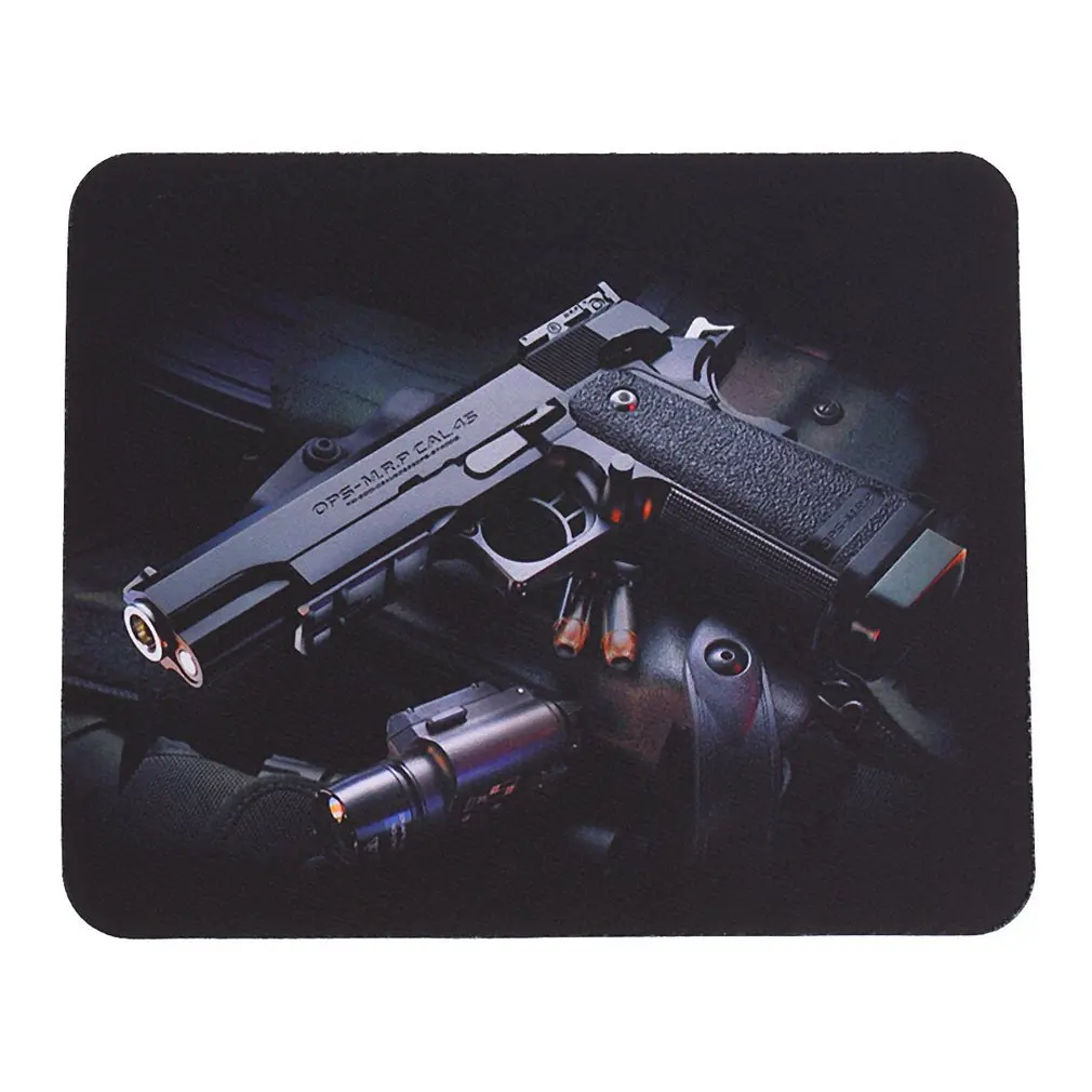 1pc Guns Pattern Antislip Mousepad For Gaming Laptop Computer Desk Mat