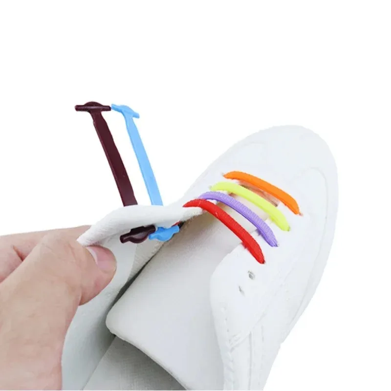 16 Lazy Shoelaces Silicone Quick Tie Elastic Women's and Men's Neckless Children's Adult Sports Shoes Accessories Convenient