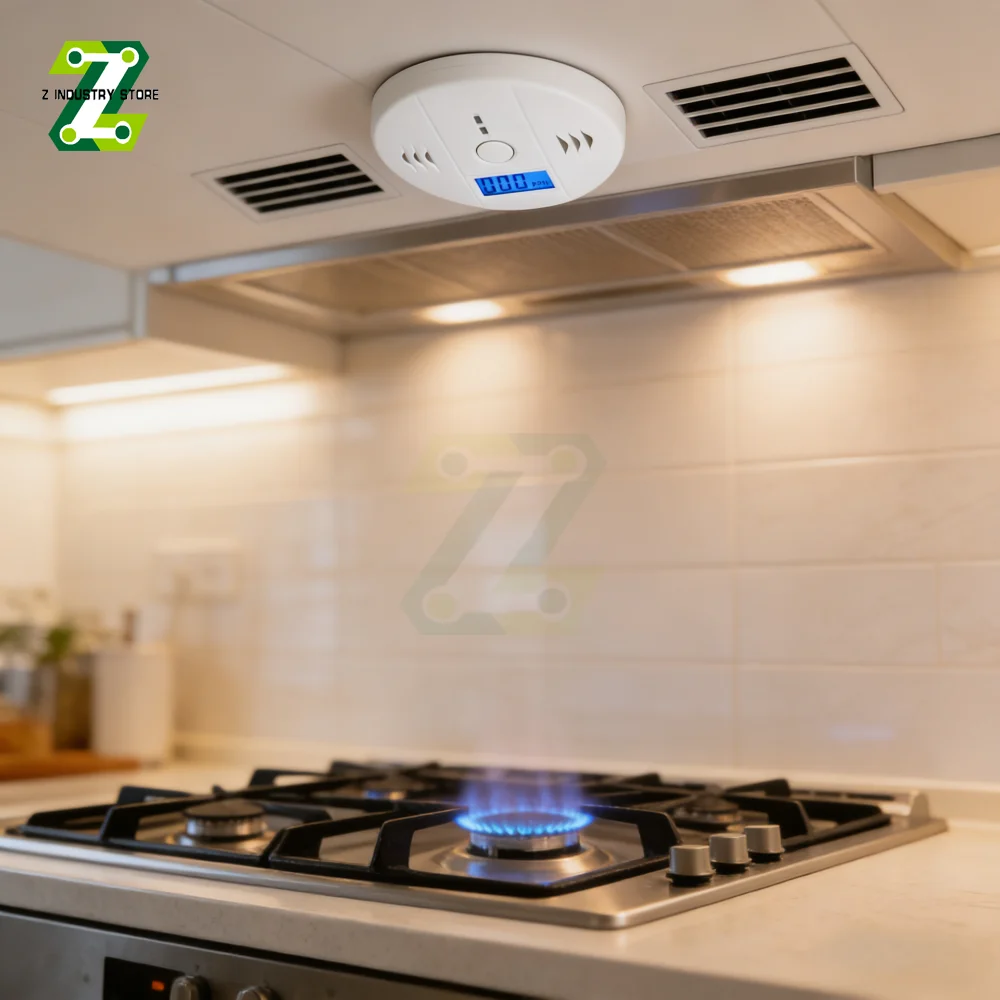 เครื่องตรวจจับ CO แบบติดผนัง, เครื่องตรวจจับคาร์บอนมอนอกไซด์ 0-999PPM ใช้แบตเตอรี่ จอแสดงผลดิจิตอล LCD เสียงเตือน 85dB พร้อมไฟกระพริบ สำหรับใช้ภายในอาคาร 1