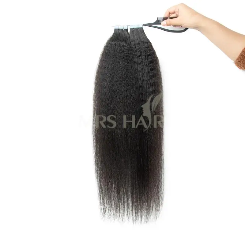 26 28 30inch Kinky Straight Tape in Hair Extensions Human Hair Cuticle Remy Yaki Tape ins Natural Extensions 20pcs/pack