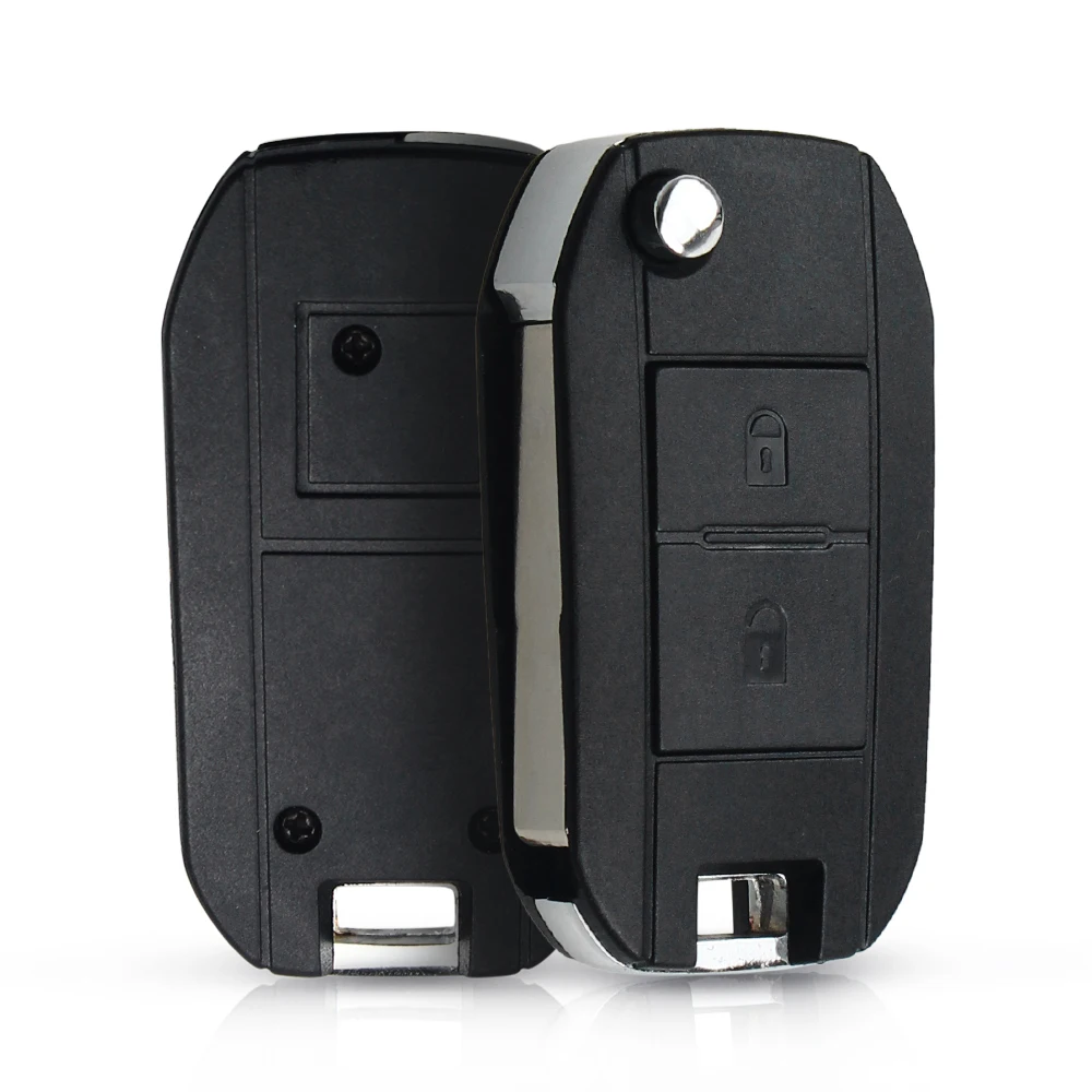 KEYYOU Modified Flip Folding Car Key Shell For Peugeot 307 107 207 407 Citroen C2 C3 Xsara Remote 2 Button Key Case HU83 Blade Key Case Car Remote Key Car Key Car Key Shell Key Shell