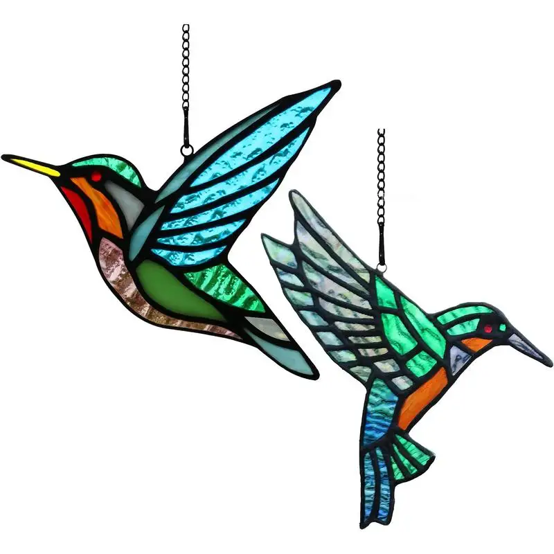 Bird Suncatcher Stained Bird Sun Catcher Home Garden Party Decoration Outdoor Garden Suncatcher For Hummingbird Lovers Window