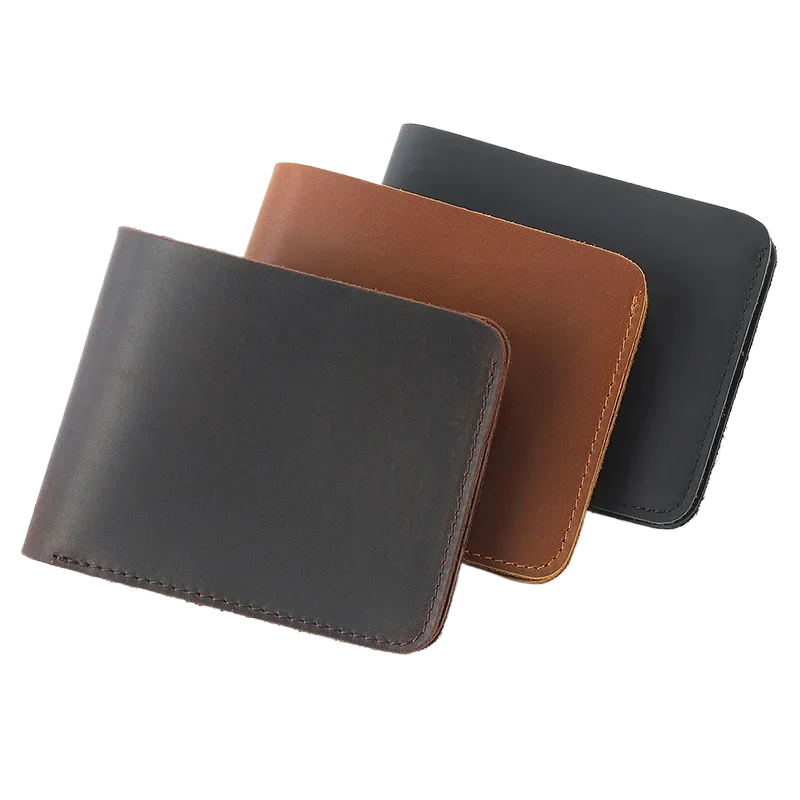 

Vintage Men's Leather Wallet, Genuine Cowhide with Crazy Horse Pattern