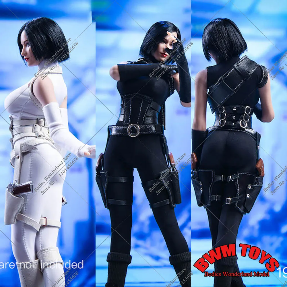 

Black White Color 1/6 Scale Phoenix Female Assassin Tights Jumpsuit Clothes Holster Model Fit 12" TBL PH Action Figure Body