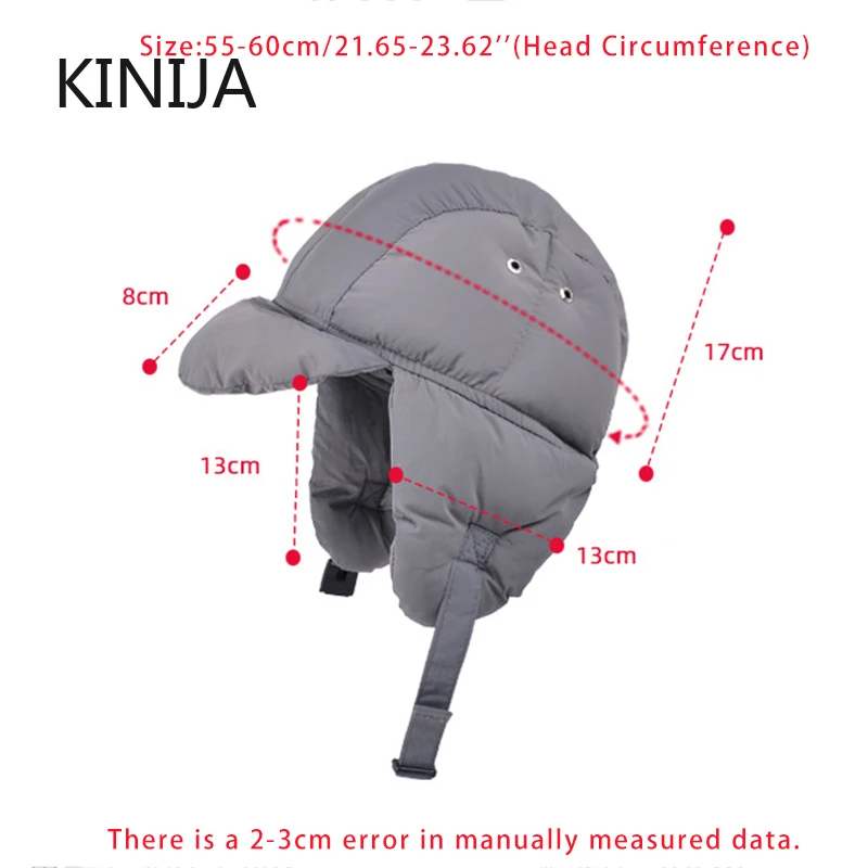 Down Filled Lei Feng Cap Girls Winter Hat Ear Protection Outdoor Mountain Climbing Cycling Skiing Windproof Snowproof Hat Youth