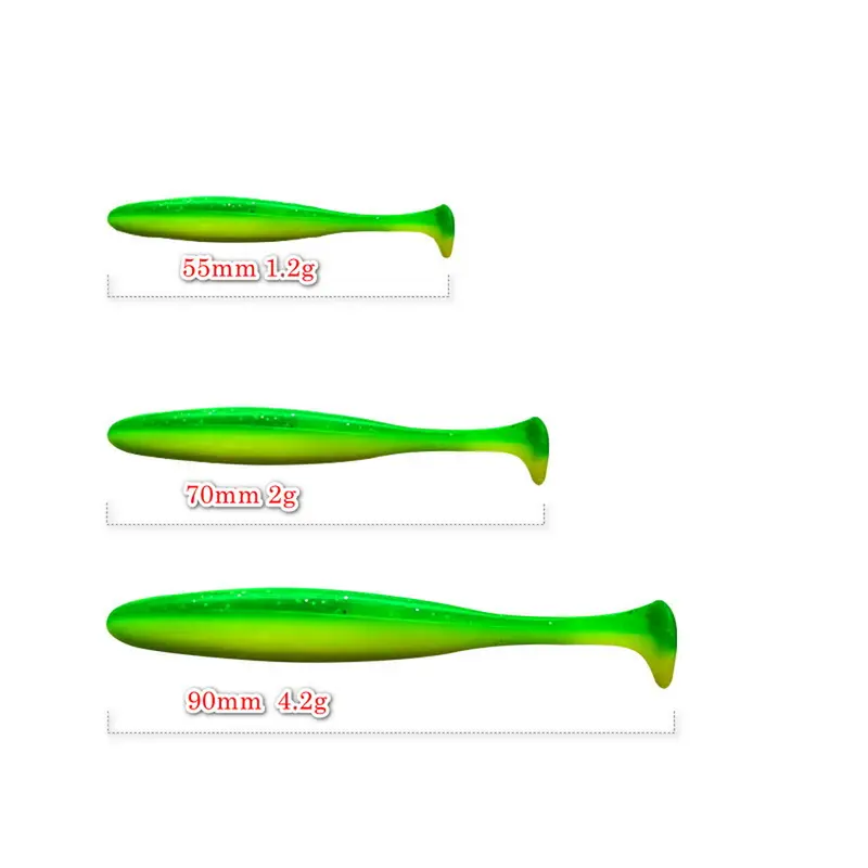 Fishing Lure 55mm 70mm 90mm T Tail Worm Soft Bait Jigging Wobblers Tackle Bass Pike Artificial Silicone Swimbait - Image 3