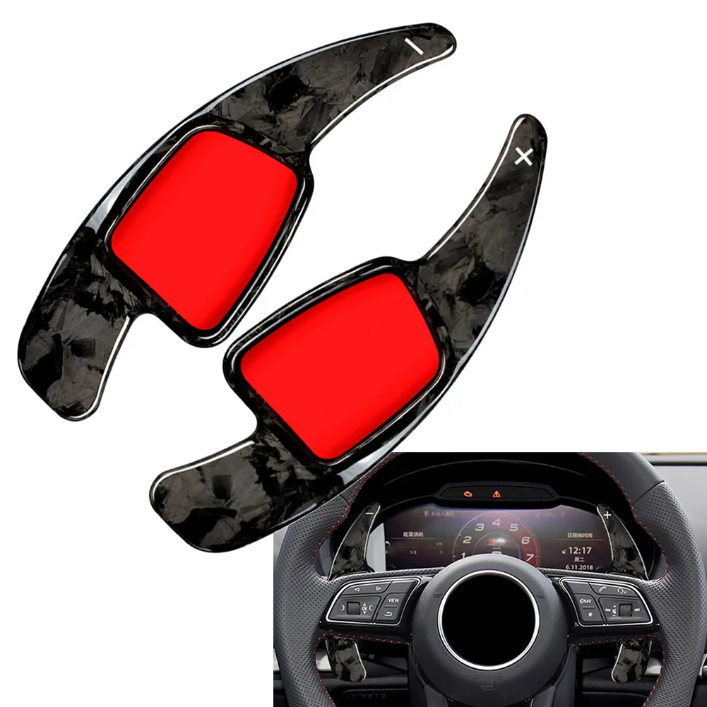 

Forged Carbon Fiber Car Steering Wheel Paddle Shifter Extension For Audi A3 A4 A5 S3 S4 Q2 Q5 Q7 TT TTS 1Pair