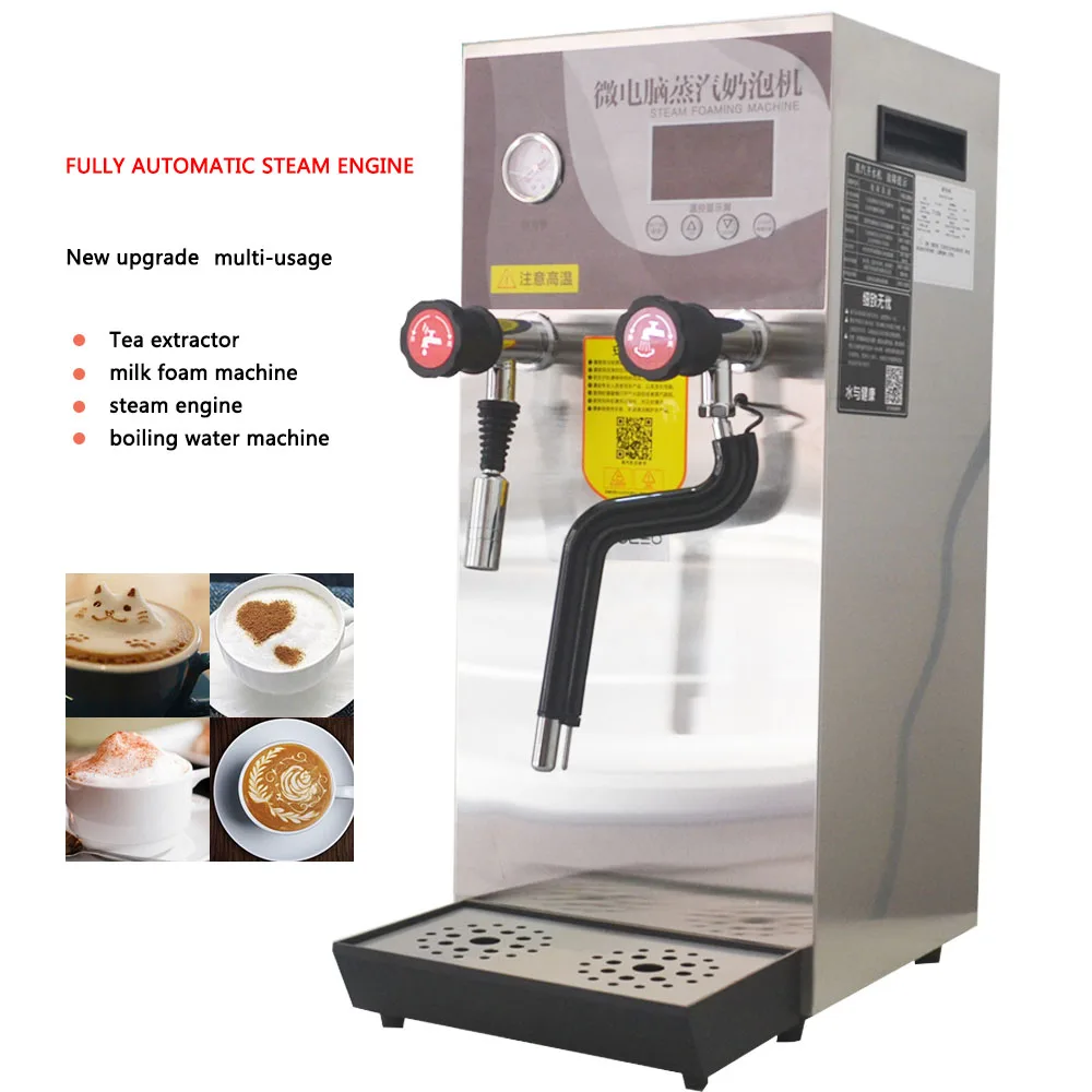 

Automatic Water Boiling Machine With Steam Engine Bubble Milk Tea Shop Equipment Multi-Function Water Heater Milk Foam Machine