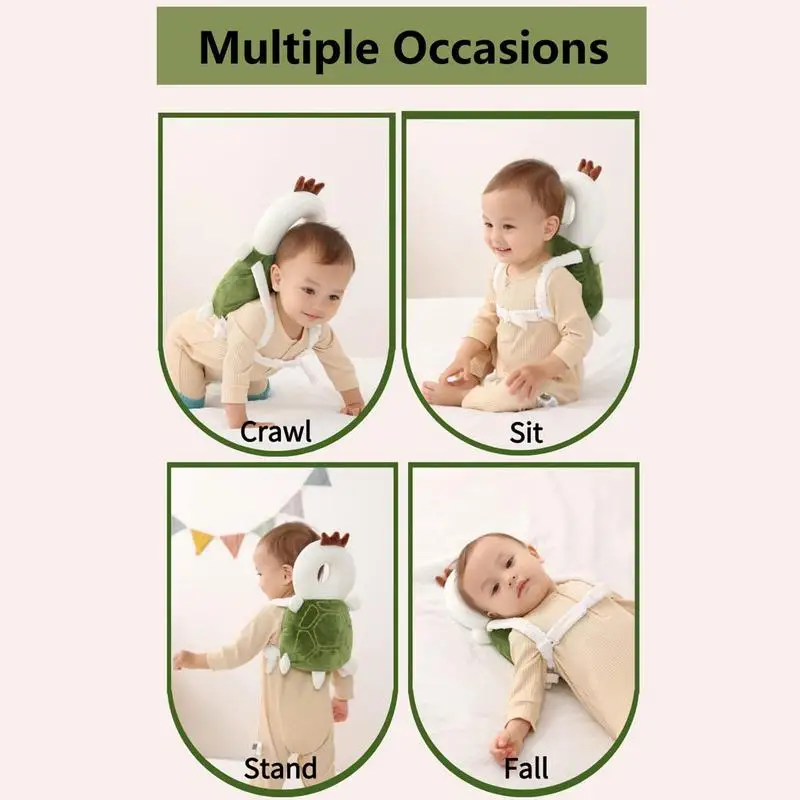 Baby Backpack Pillow Baby Cushion Backpack Anti-Fall Pillow Anti-collision Turtle Shaped Breathable Adjustable Head Protector