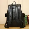 New Crocodile Belly Pattern Large Capacity Travel Backpack Female Genuine Leather High Men's Bag Trendy Males Bags For Teenagers 3
