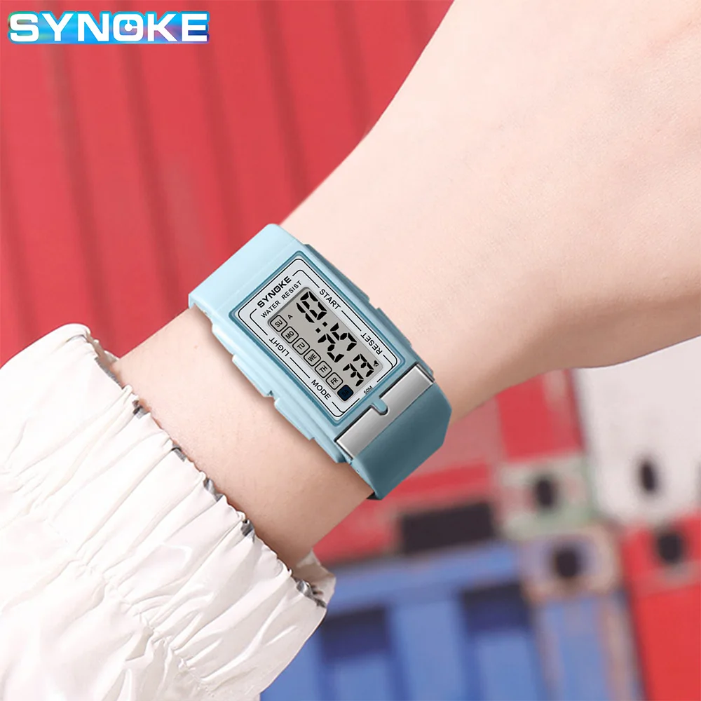 SYNOKE Digital Watches Lady Sports Wristband Multifunction Waterproof Chrono Wristwatch Outdoor Girls Fashion Student Men Watch digital watch