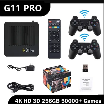 안드로이드 9.0 비디오 게임 박스, 4K HD TV 콘솔, 256G 60000 + 레트로 게임, 2.4G 무선 게임패드 게임 스틱, PS1, GBA, FC용, G11 프로