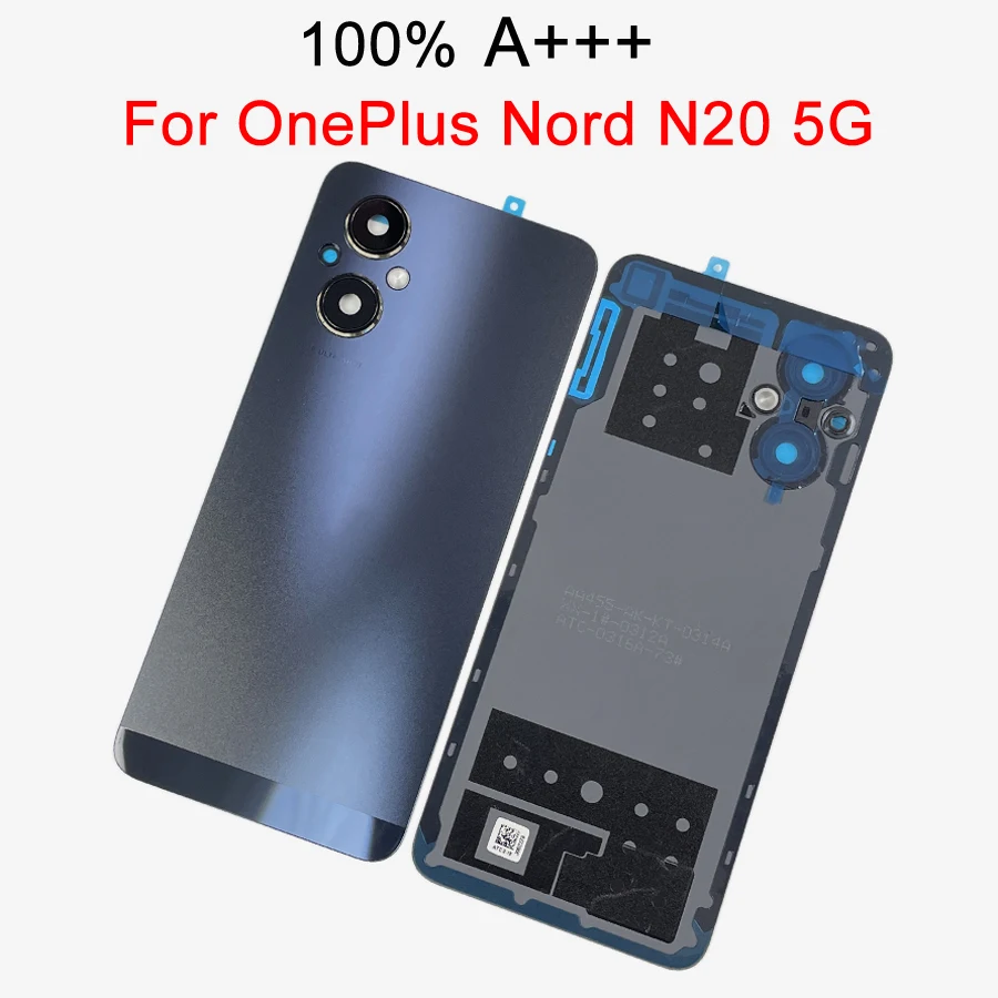 A +++ для OnePlus Nord N20 5G GN2200 CPH2459 задняя крышка батарейного отсека со стеклянным объективом камеры детали для ремонта