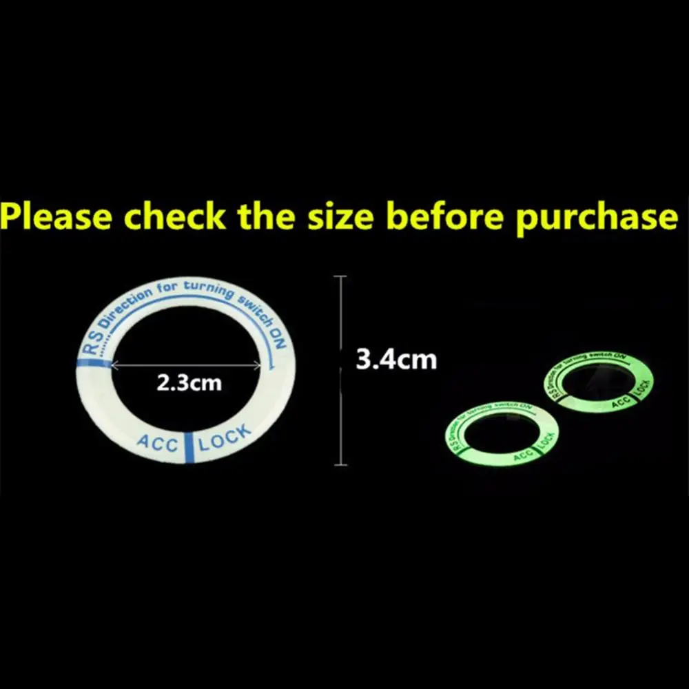 

5 шт., флуоресцентные буквы, крышка замка зажигания, наклейка переключателя Кольца двигателя