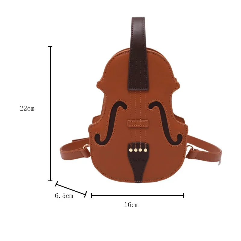 Creative Violin Fashion Shoulder Bag PU Leather Small Backpacks for Women Luxury Design Thread Ladies Female Crossbody Bag