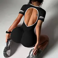 Women Sports Jumpsuits Backless Shorts Rompers Line Workout Yoga Tracksuits Scrunch Sportswear Tights Gym Bodysuits Fitness - Image 5