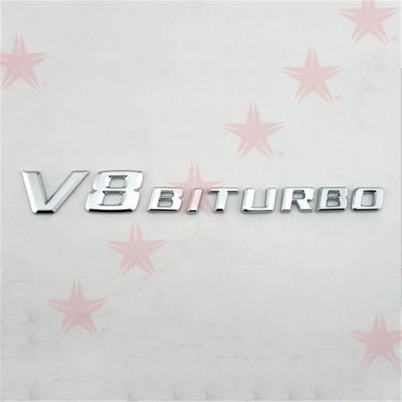 1pcs 3D Plastic Chrome Logo Car Sticker BITURBO Automobile Exterior Accessories Personality Applicable For Benz Auto Styling replacement bracket plastic support bracket capabilities part number 1083989 00 i automobile accessories