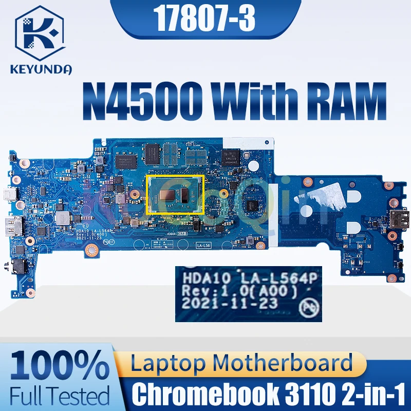 

Оригинальная материнская плата для ноутбука Dell Chromebook 3110 2 в 1, Φ SRKH0 N4500 с оперативной памятью 0M4P1Y, полностью протестирована