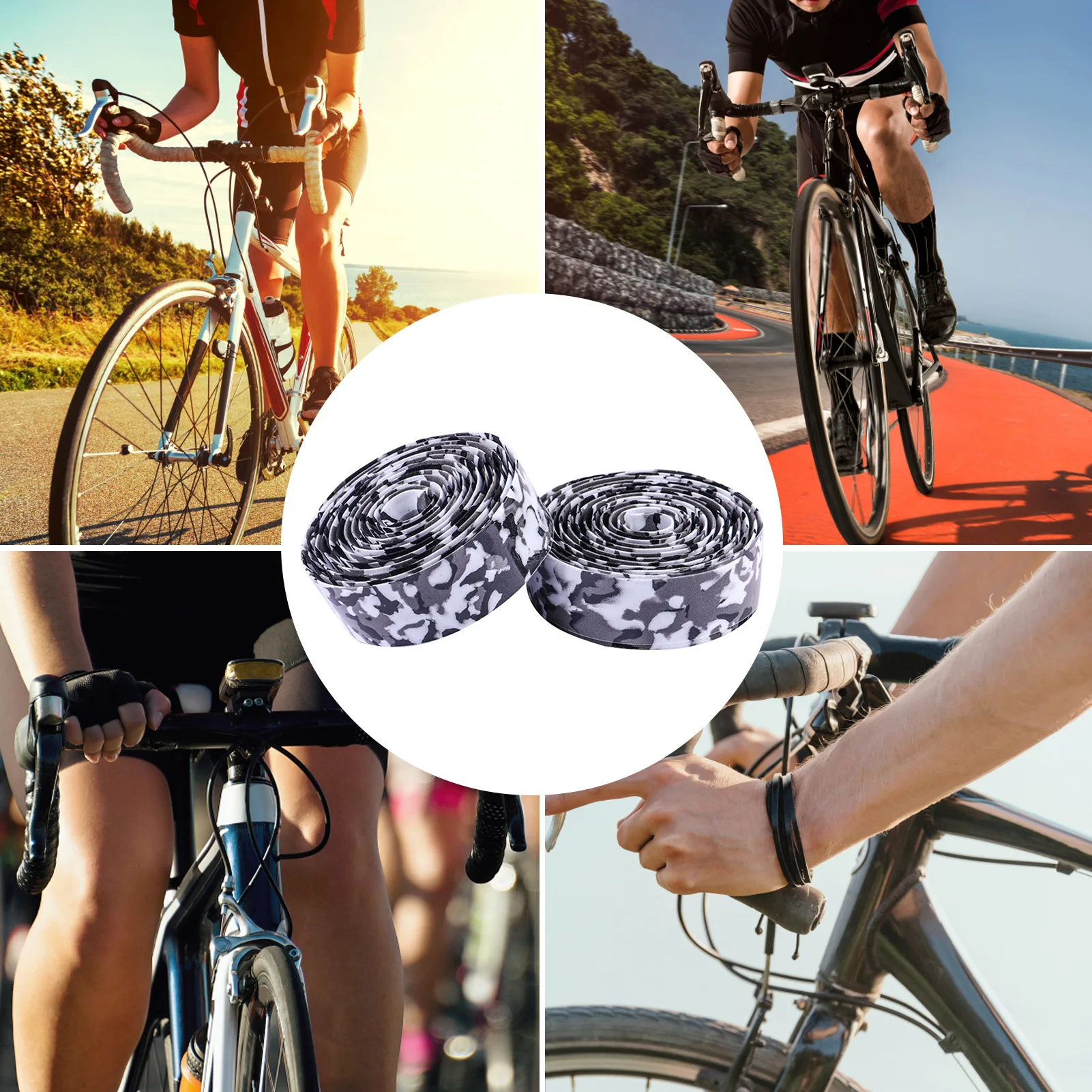 Bicycle Handlebar Tape Road Bike Handle Bar Wrap Tape EVA Non-Slip Cycling Steering Wheel Cover 190CM Extra Long Non-slip Belt