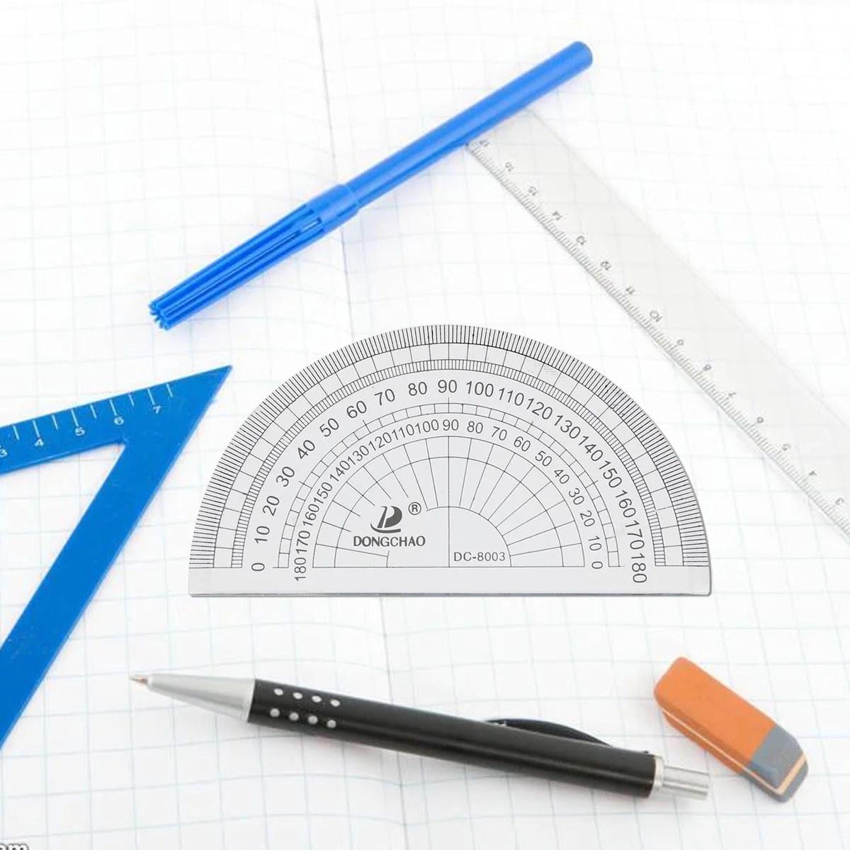 36pcs Clear Plastic Protractor Math Protractor 180 Degrees Protractor For Angle Measurement Student School Office Supply 5pcs protractor math protractor angle measurement tool students 180 degree measure protractor