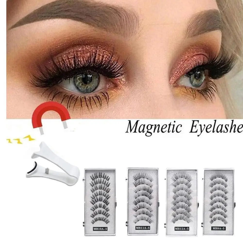 3D Natural Handmade Drop False Support Eyelashes Magnetic Reusable H8Y7
