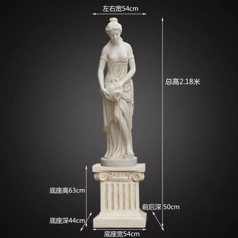 

The goddess of wealth flowing water fountain ornaments European sculpture garden waterscape decoration holding pot statue