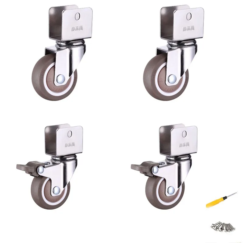 BabyBedWheelFurnitureSwivelCastersWheelsforBabyCribWithBrake