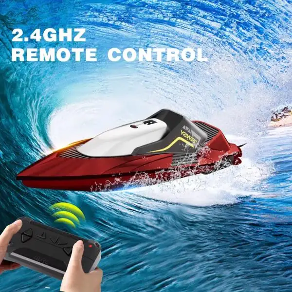 4DRC S5 RC船,用于游泳池和湖泊,2.4 GHz 20+ MPH竞速船,可充电电池,低电池报警器,男孩女孩礼物,物流由UPS/USPS/FEDEX随机发送。-9