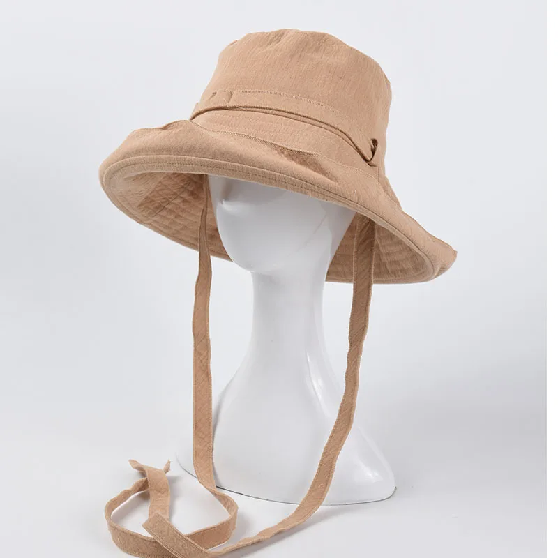 

Fashion Wide Brim Foldable Woman Sun Hat Ladies Outdoor Sun Protection Beach Hat Girls Casual Solid UV Solid Bucket Hat