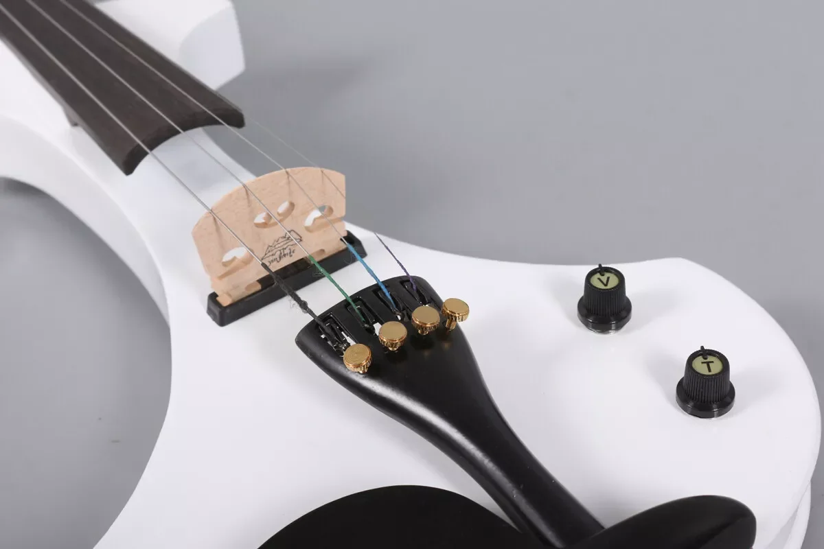 4 string 4/4 Full Size Electric Violin White Black Professional Ebony Fittings With Case Bow 4 string/5
