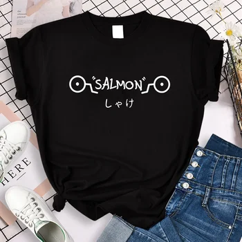 Anime Jjk Shirt Women's T-shirt Jujutsu Kaisen Inumaki Toge Salmon Shirt Top Camiseta Camiseta Cute Tops Aesthetic Clothes Tees 1