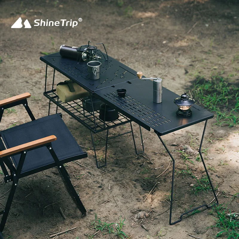 Shinetrip-ポータブルキャンプ用ワイヤーテーブル,折りたたみ式