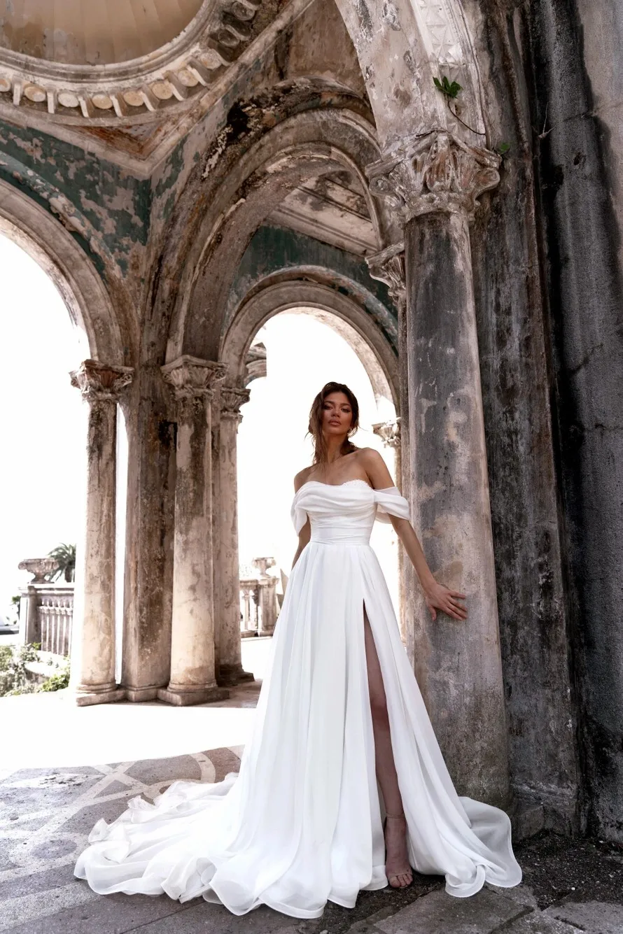 2020 Elegant V Neck Grecian Wedding Dress With Watteau Train, Chiffon Beach Bridal  Gown For Maternity From Beautypalace, $60.31 | DHgate.Com