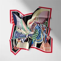 53cm Design Gorgeous Saddle Brand Square Scarf Woman New Silk Scarf Women Bandana Luxury Headband Hijab Foulard Neckerchief - Image 2