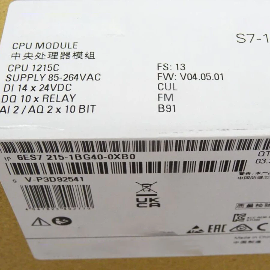 

6ES7215-1BG40-0XB0 S7-1200 COMPACT CPU 1215C AC/DC/RELAY NEW IN BOX 6ES7 215-1BG40-0XB0